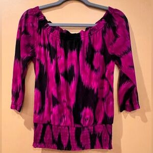 Classic Purple Black Blouse Top size small without tags
